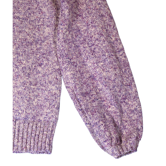 J Crew Sweater Women Small Purple Soft Knit Heathered Balloon Sleeve Casual Chic - Picture 3 of 8